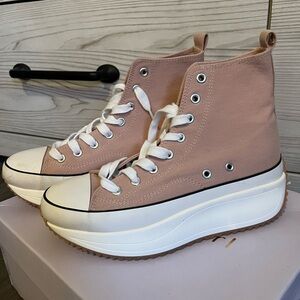 Brand new platform, canvas sneakers